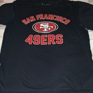 NFL Black Team Apparel Graphic Tee with White Neck Print